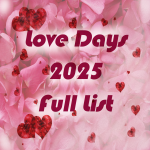 valentine week list 2025 love days