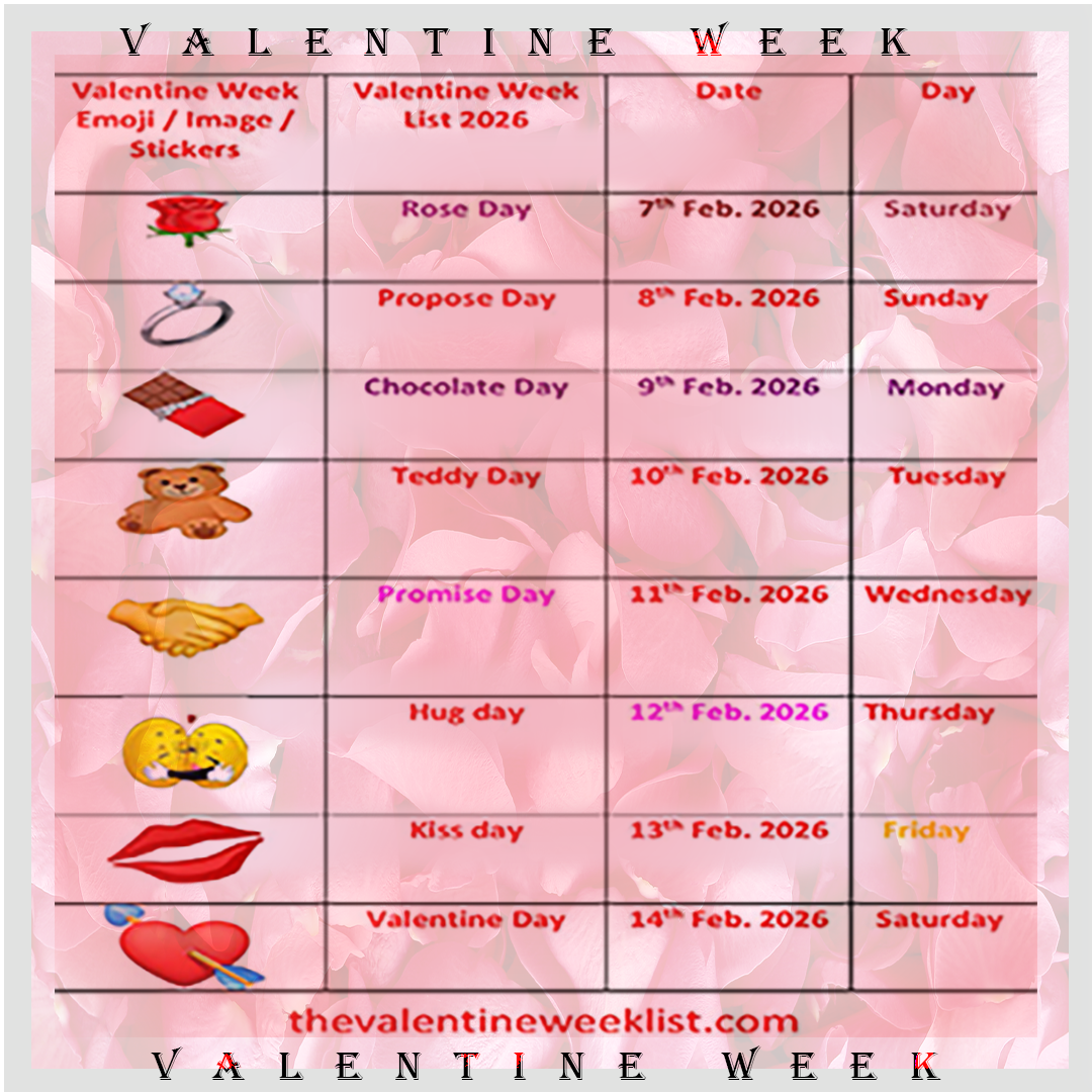 valentine week list