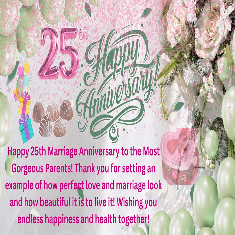 25th anniversary wishes parents